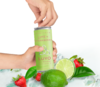 Hand holding LÜVO Lime + Strawberry wine spritzer 250ml can